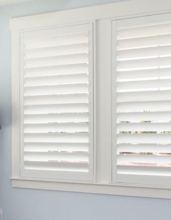 Plantation shutters with hidden tilt rods in Charlotte